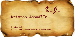 Kriston Január névjegykártya